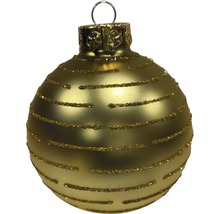 Glob de Crăciun auriu cu dungi sclipitoare
