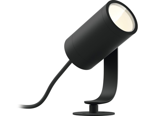 Reflector de grădină negru cu cablu de conectare pe trepied