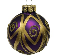 Glob de pom de Crăciun cu decor auriu