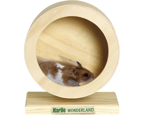Rotiță alergare din lemn, Karlie Bogie Wheel, 15 cm, natur