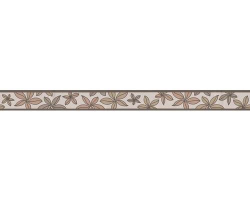 Bordură decorativă autoadezivă 2814-18 Only Borders model floral bej-maro 5 m x 5 cm