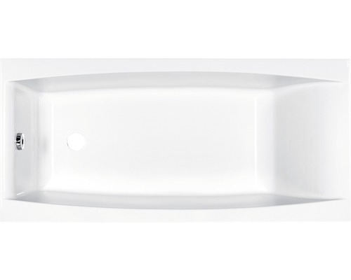 Cadă dreptunghiulară văzută de sus cu set de scurgere