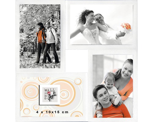 Ramă foto multiplă, colaj 4 poze, alb 30x30 cm Ramă foto multiplă, colaj 4 poze, alb 30x30 cm