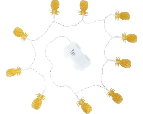 Ghirlandă luminoasă cu lumini în formă de ananas și compartiment pentru baterii