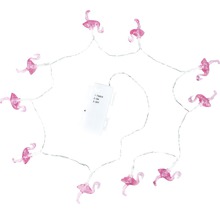 Ghirlandă luminoasă flamingo cu compartiment pentru baterii
