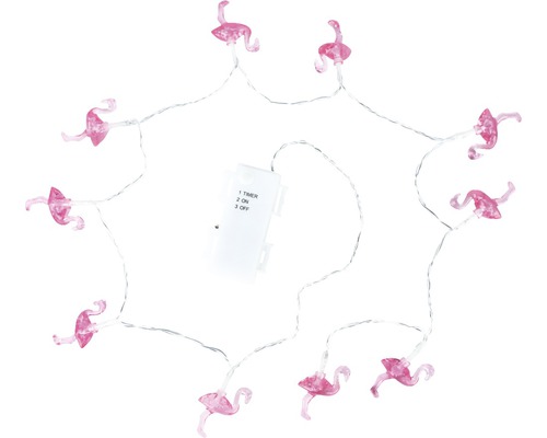 Ghirlandă luminoasă flamingo cu compartiment pentru baterii
