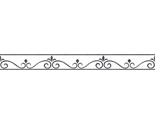 Bordură decorativă autoadezivă 36999-1 Only Borders model ornamental alb/negru 5 m x 5 cm