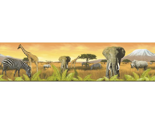 Bordură tapet cameră copii 6901-11 Only Borders Africa animals 5 m x 26 cm