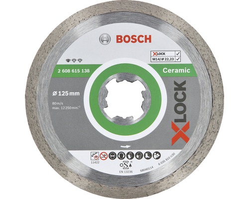 Disc diamantat Bosch Zubehör Ceramic Ø125x22,23 mm, pentru mandrină X-LOCK System