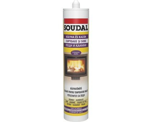 Mastic SOUDAL rezistent la temperaturi înalte 1500 grade C pentru cuptor si sobă 280 ml