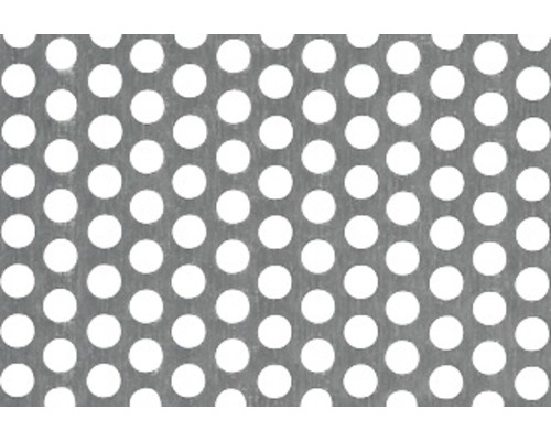 Tablă perforată aluminiu Alberts 200x1000 mm, diametru perforații Ø2mm, perforaţii rotunde