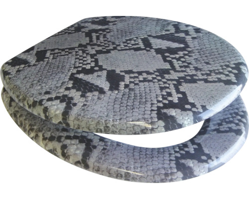 Capac WC cu model șarpe ADOB Imola duroplast închidere lentă gri 45x37 cm Capac de toaletă cu model de șarpe