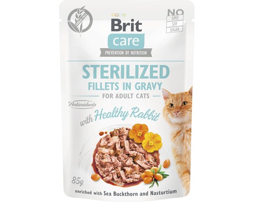 Hrană umedă pentru pisici Brit Care Sterilized Adult file iepure 85 g Hrană umedă pentru pisici Brit Care Sterilized Adult file iepure 85 g