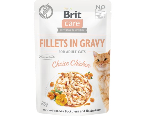 Hrană umedă pentru pisici Brit Care Adult file pui în sos 85 g-0