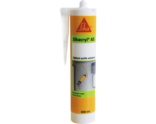 Sigilant acrilic Sikacryl AS pentru umplerea rosturilor și crăpăturilor de interior 300 ml alb