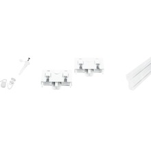 Set șină 2 canale plastic alb 150 cm, include inele, finale și set montaj-thumb-0