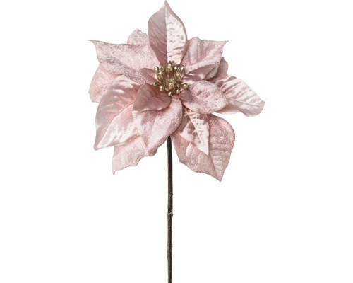 Floare artificială Poinsettia, H 50 cm, roz