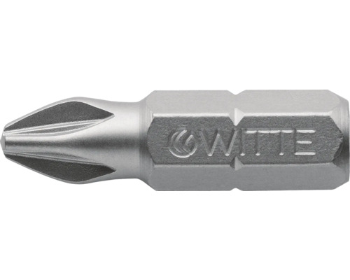 Bit șurubelniță cruce Witte 1/4" PZ2 25mm, oțel inoxidabil