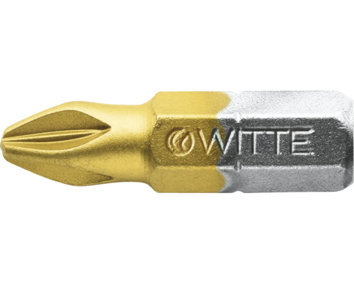Biți șurubelniță cruce Witte Titan 1/4 PZ1 25mm, pachet 2 bucăți Bit de șurubelniță Witte pentru lucrări de înșurubare