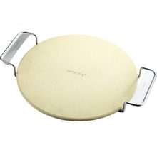 Placă rotundă pentru pizza cu mânere metalice