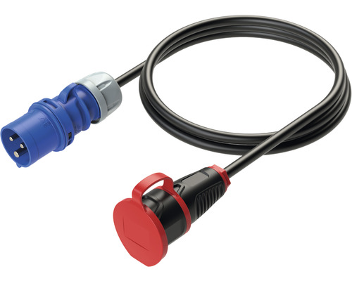 Cablu adaptor PCE 75cm 16A, ștecher industrial 2P+E -> cuplă CP 230V