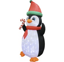 Pinguin gonflabil cu baston de acadea pentru decorațiuni de Crăciun