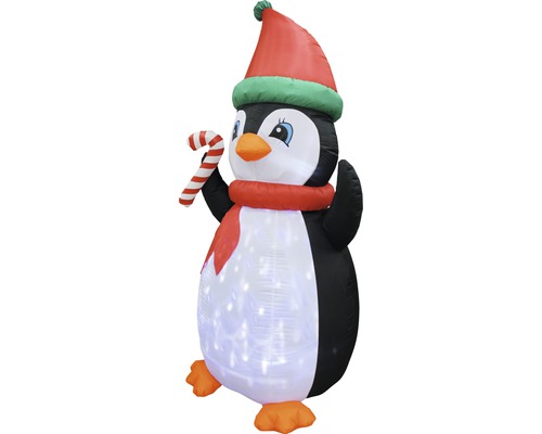 Pinguin gonflabil cu baston de acadea pentru decorațiuni de Crăciun