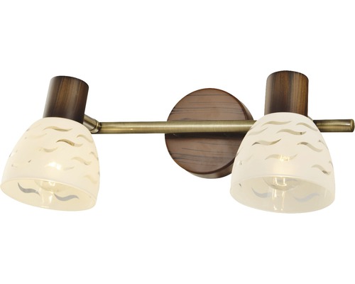 Lumină de perete cu două lămpi și abajururi