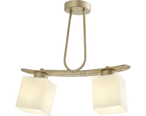 Lumină de plafon cu două becuri cu abajururi pătrate