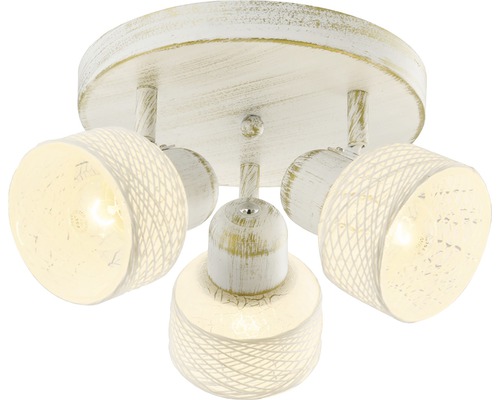 Lumină de plafon cu trei spoturi în stil rustic