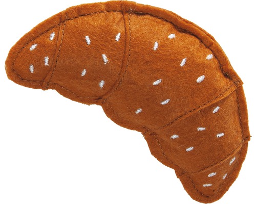 Jucărie textilă pentru pisici, model croissant, 10,5 cm