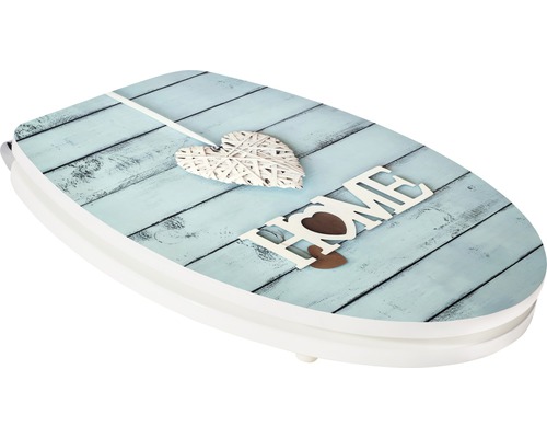 Capac de toaletă cu aspect de lemn și decor Home