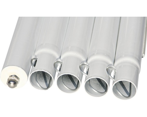 Stâlp de steag din aluminiu, format din mai multe părți, cu cârlige
