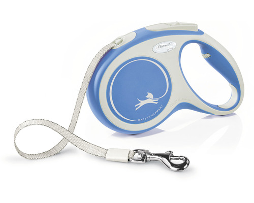 Lesă retractabilă Flexi cu curea și cârlig carabină