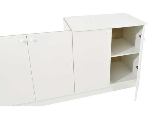 Dulap multifuncțional alb cu uși și rafturi