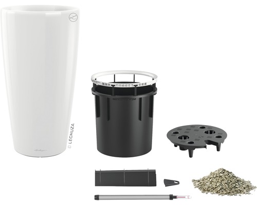 Ghiveci de flori cu sistem de irigare și accesorii