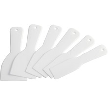 Șase spatule albe din plastic