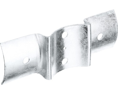 Clemă montaj profil lemn rotund Alberts 200x70mm, pentru garduri, oțel zincat Suport metalic pentru conducte cu găuri
