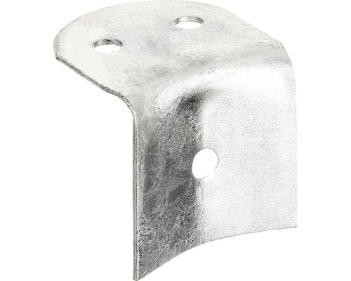 Clemă montaj profil lemn rotund Alberts 70x65 mm, pentru garduri, oțel zincat Conector unghiular din metal cu găuri de fixare