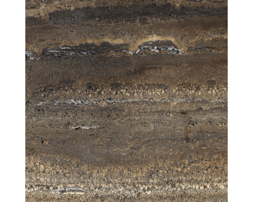 Prim-plan cu o placă de travertin cu straturi orizontale