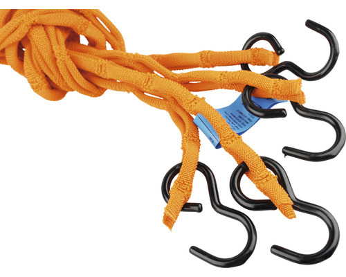 Corzi elastice tip păianjen Mamutec Loadfix 4 brațe & 4 cârlige, portocaliu