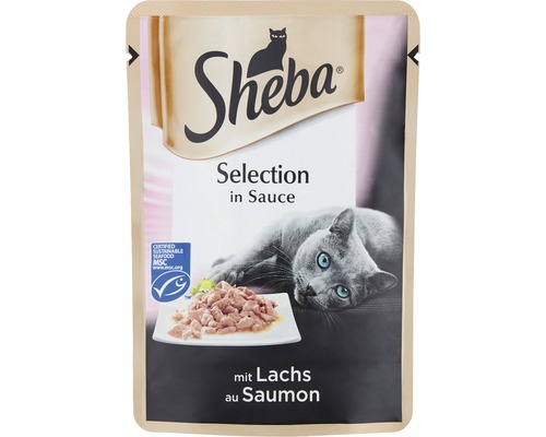 Hrană umedă pentru pisici Sheba mini-fileuri de somon, 85 g