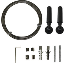 Set cablu oțel Nizza negru mat Ø 2 mm-thumb-1