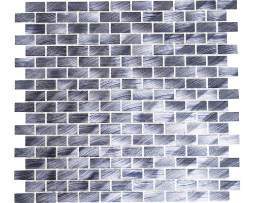 Mozaic aluminiu XAM 421 negru 30,5x32,5 cm Placă de mozaic cu elemente dreptunghiulare