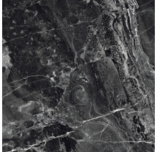 Prim-plan cu o faianță de marmură închisă la culoare, cu vinișoare