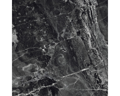 Prim-plan cu o faianță de marmură închisă la culoare, cu vinișoare