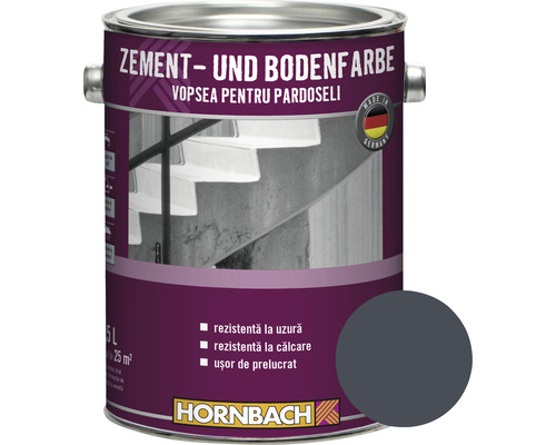 Vopsea pentru pardoseli Hornbach RAL 7016 gri antracit 2,5 l Vopsea pentru ciment și podele în găleată