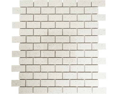 Mozaic piscină XCM ASMB1 uni alb 32,5x30 cm Covor mozaic cu pietre dreptunghiulare