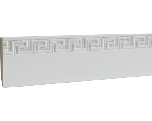 Plintă decorativă albă cu model grecesc 240x7x1,1 cm