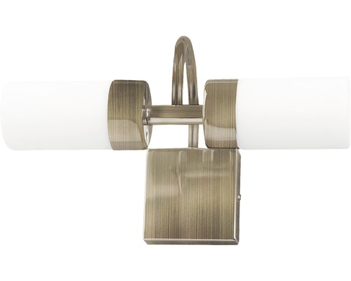 Lumină de perete cu două lămpi și elemente metalice